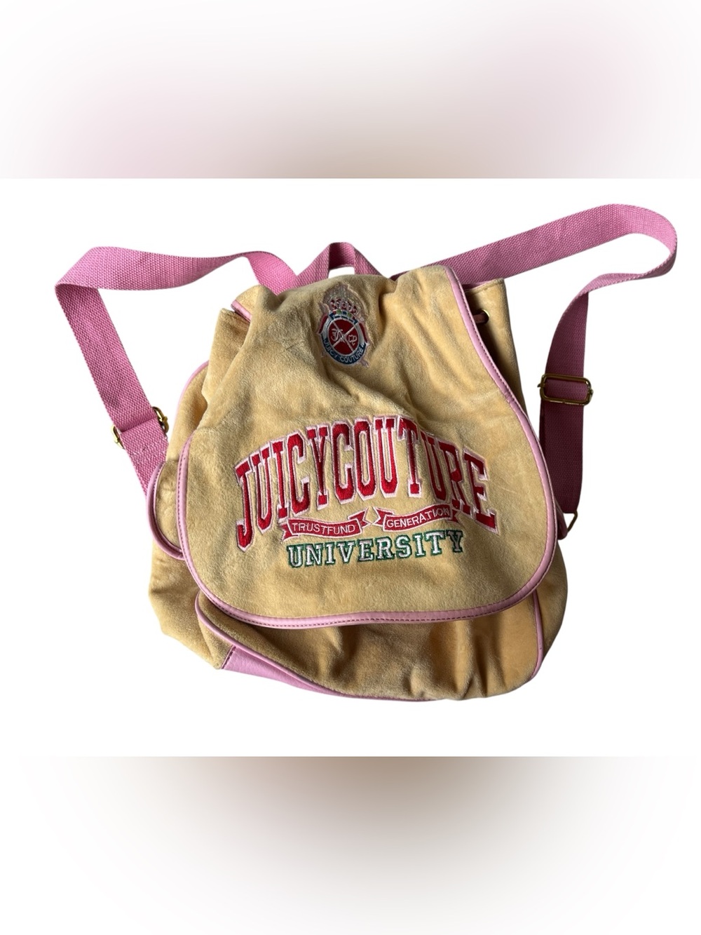 JUICY COUTURE TRUST FUND GENERATION YELLOW TERRY CLOTH BACKPACKS